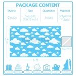 Blue Sky White Clouds Backdrop Cartoon Kids Newborn Birthday Party Photography Background Boys Baby Shower Portraits Photo Booth Wedding Party Decor Props 6 * 3.6ft