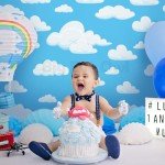 Blue Sky White Clouds Backdrop Cartoon Kids Newborn Birthday Party Photography Background Boys Baby Shower Portraits Photo Booth Wedding Party Decor Props 6 * 3.6ft
