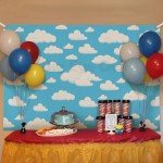 Blue Sky White Clouds Backdrop Cartoon Kids Newborn Birthday Party Photography Background Boys Baby Shower Portraits Photo Booth Wedding Party Decor Props 6 * 3.6ft