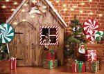 LTLYH 7X5ft Christmas Photo Backdrop Christmas Gingerbread House Candy Tree Photoshoot Background for Kids Portrait Photo Studio Booth Photographer Props Backdrop 119