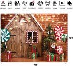 LTLYH 7X5ft Christmas Photo Backdrop Christmas Gingerbread House Candy Tree Photoshoot Background for Kids Portrait Photo Studio Booth Photographer Props Backdrop 119