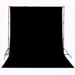 HMTfoto Background Solid Black Backdrop Muslin Portrait Background Screen for Photo Backdrop Video Photography Studio(5x7ft, Black)