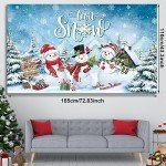 Tiamon Christmas Let It Snow Backdrop for Photography Rustic Snowman Background Winter Wall Decorations Portrait Photobooth Party Banner Photo Studio Props for Xmas Holiday New Year(Null)