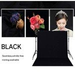 HMTfoto Background Solid Black Backdrop Muslin Portrait Background Screen for Photo Backdrop Video Photography Studio(5x7ft, Black)
