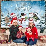 Tiamon Christmas Let It Snow Backdrop for Photography Rustic Snowman Background Winter Wall Decorations Portrait Photobooth Party Banner Photo Studio Props for Xmas Holiday New Year(Null)