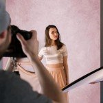 Mocsicka Pink Photography Backdrops Pink Texture Abstract Photo Backdrop Vintage Headshot Portrait Background for Photography Studio Props (Pink, 5x7ft)