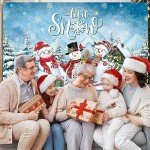 Tiamon Christmas Let It Snow Backdrop for Photography Rustic Snowman Background Winter Wall Decorations Portrait Photobooth Party Banner Photo Studio Props for Xmas Holiday New Year(Null)
