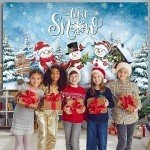 Tiamon Christmas Let It Snow Backdrop for Photography Rustic Snowman Background Winter Wall Decorations Portrait Photobooth Party Banner Photo Studio Props for Xmas Holiday New Year(Null)