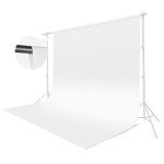 White Backdrop for Photoshoot, 10x10ft Photography Backdrops Double-Sided, White Photo Backdrop Curtain for Party, Polyester Fabric White Background Screen for Photographic Studio Picture Portrait
