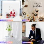 White Backdrop for Photoshoot, 10x10ft Photography Backdrops Double-Sided, White Photo Backdrop Curtain for Party, Polyester Fabric White Background Screen for Photographic Studio Picture Portrait