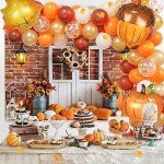 Fall Rustic Backdrop for Photography Autumn Harvest Pumpkin Sunflower Photo Background Red Brick Wall White Barn Door Portrait Background Thanksgiving Day Fall Theme Party Decorations Banner 7x5ft