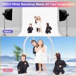 White Backdrop for Photoshoot, 10x10ft Photography Backdrops Double-Sided, White Photo Backdrop Curtain for Party, Polyester Fabric White Background Screen for Photographic Studio Picture Portrait