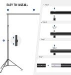 Neewer Photo Studio Backdrop Support System, 10ft/3m Wide 6.6ft/2m High Adjustable Background Stand with 4 Crossbars, 6 Backdrop Clamps, 2 Sandbags, and Carrying Bag for Portrait & Studio Photography