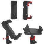 Extendable Tripod Stand Desktop for Phone or Webcam 16.5in Cabable of Portrait and Landscape Mode and Adjustable as Flat or 30 Degrees with 360 Rotation, Mini Portable 9.5in to Carry for Outdoor.