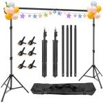 Photo Backdrop Stand, 10x6.5 ft Background Stand for Photoshoot, Hemmotop Adjustable Backdrops Stand for Parties, Photography, Photo Booth, Projector Screen, Movie Screen, Portraits, Streaming