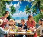 LIANNE 7x5FT Hawaiian Beach Palm Tree Photo Backdrop Tropical Seaside Ocean Sence Background Summer Sky Sea Bridal Island Shower Birthday Party Studio Portrait Props