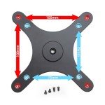 Kado Portable Monitor Stand Adapter Bracket Plate Tripod, Wall Mount Arm Mount 1/4" Screw Hole to 100x100mm 75x75mm Universal, Tripod Camera Stand for Desktop Monitor Portrait/Landscape Mode