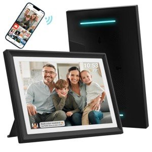 32GB FRAMEO 10.1 Inch WiFi Digital Photo Frame with LED Light, 1280x800 HD IPS LCD Touch Screen, Auto-Rotate Portrait and Landscape, 32GB Storage, Share Moments Instantly via Frameo App from Anywhere