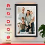 32GB FRAMEO 10.1 Inch WiFi Digital Photo Frame with LED Light, 1280x800 HD IPS LCD Touch Screen, Auto-Rotate Portrait and Landscape, 32GB Storage, Share Moments Instantly via Frameo App from Anywhere