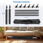 Photo Backdrop Stand, 10x6.5 ft Background Stand for Photoshoot, Hemmotop Adjustable Backdrops Stand for Parties, Photography, Photo Booth, Projector Screen, Movie Screen, Portraits, Streaming