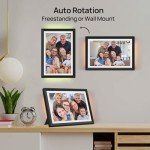 32GB FRAMEO 10.1 Inch WiFi Digital Photo Frame with LED Light, 1280x800 HD IPS LCD Touch Screen, Auto-Rotate Portrait and Landscape, 32GB Storage, Share Moments Instantly via Frameo App from Anywhere