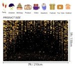 Leaysoo 7x5ft Black and Gold Bokeh Backdrop Banner Golden Spots Background for Women Party Photography Supplies Girl Happy Birthday Backdrop Decor Wedding Baby Portrait Shooting Photo Booth Props