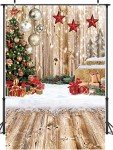 LTLYH 7x5ft Christmas Photography Backdrop Winter Snow Wood Wall Photo Backgrounds Christmas Baby Kids Party Decorations Portrait Cake Table Banner Photo Studio Props 196