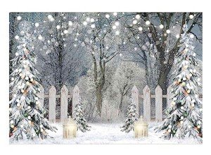 Funnytree 7x5FT Winter Photography Backdrop Glitter Snowy Forest Pine Tree Background Let It Snow Christmas Xmas Holiday Party Decor Banner Portrait Studio Booth Photobooth Props