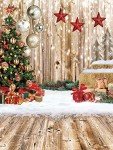 LTLYH 7x5ft Christmas Photography Backdrop Winter Snow Wood Wall Photo Backgrounds Christmas Baby Kids Party Decorations Portrait Cake Table Banner Photo Studio Props 196