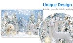 Funnytree 7x5FT Winter Backdrop Snowman Snowy Forest Pine Tree Background Let It Snow Glitter Christmas Xmas Holiday Party Decor Banner Studio Photography Portrait Photobooth Props