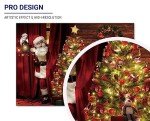 Allenjoy Christmas Photography Backdrop Santa Claus Winter Xmas Tree Fireplace Background Vintage Holiday Photobooth Portrait Party Banner Festival Photo Studio Mini Session Props Supplies 7x5ft