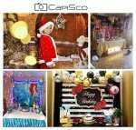 CapiSco 5X7FT Fall Thanksgiving Halloween photo Backdrop Pumpkin Vinyl Background Wooden Floor Barn Autumn Pumpkins Maple Leaves Sunflower Backdrop for Kids Parties Family Portrait Backdrop SCO195A