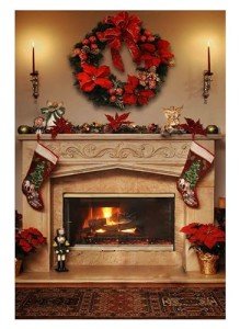 Funnytree 5x7ft Winter Christmas Fireplace Photography Backdrop Interior Vintage Xmas Stockings Background Portrait Photobooth Banner Party Decorations Photo Studio Props