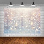 Lofaris Winter White Snowflake Backdrop Christmas Wonderland Background Merry Xmas Glitter Bokeh Snow Family Holiday Party Decorations Newborn Baby Kids Portrait Photo Studio Booth Props 5x3ft