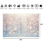 Lofaris Winter White Snowflake Backdrop Christmas Wonderland Background Merry Xmas Glitter Bokeh Snow Family Holiday Party Decorations Newborn Baby Kids Portrait Photo Studio Booth Props 5x3ft