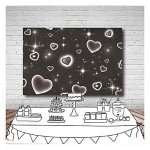 Black Heart Early 2000s Photography Backdrops Baby Shower Children Portrait Photo Decor 90s Stars Old School Photo Glamour Shots Birthday Party Photo Background Studio 7x5ft Vinyl Props