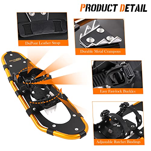 Lightweight Adjustable Snowshoes with Trekking Poles