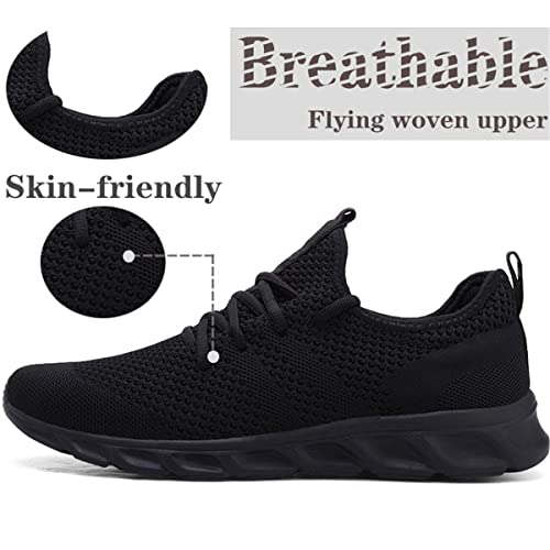 Damyuan Men's Lightweight Athletic Sports Sneakers, Black