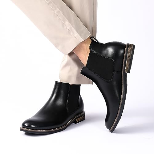 Bruno Marc Men's Black Chelsea Ankle Boots