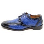 Royal Blue Alligator Print Oxford Dress Shoes