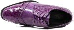 Purple Alligator Print Lace-Up Oxfords for Men