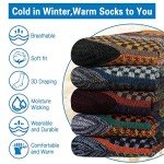 Bright Colorful Men's Wool Thermal Crew Socks - 5 Pairs
