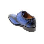 Royal Blue Alligator Print Oxford Dress Shoes