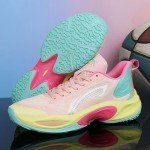 Colorful Unisex Basketball Sneakers - Size 7.5 Pink