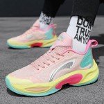 Colorful Unisex Basketball Sneakers - Size 7.5 Pink
