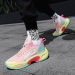 Colorful Unisex Basketball Sneakers - Size 7.5 Pink