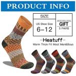 Heatuff Men’s Colorful Thermal Winter Wool Socks