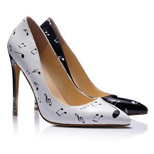 Colorful Women's Music Note Stiletto Pumps - Size 8
