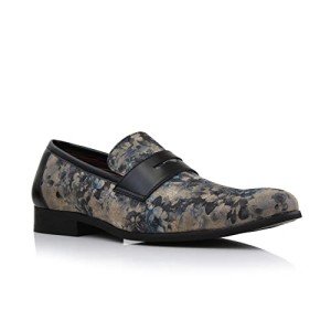 Men's Azure Floral Penny Loafers by Ferro Aldo
