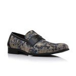Men's Azure Floral Penny Loafers by Ferro Aldo